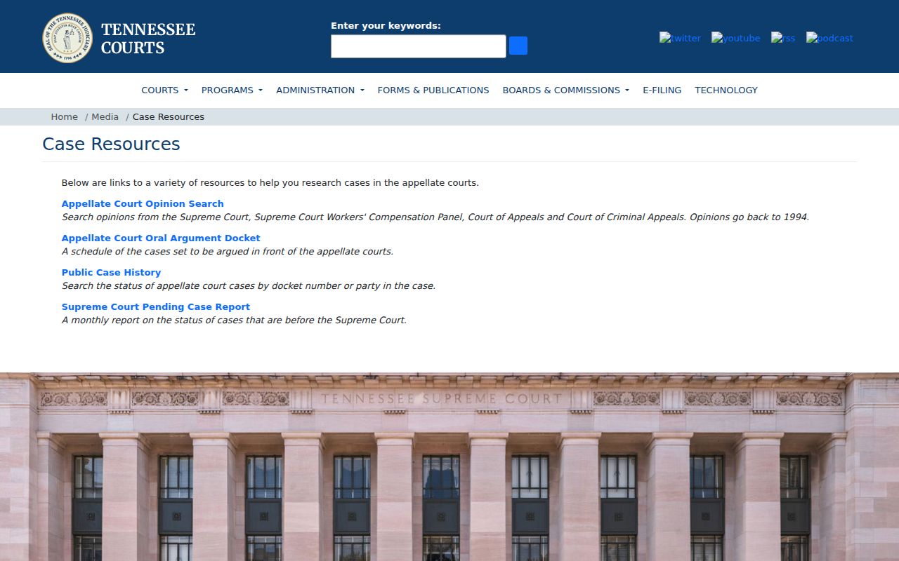 Hawkins County case search routes from Tennessee AOC