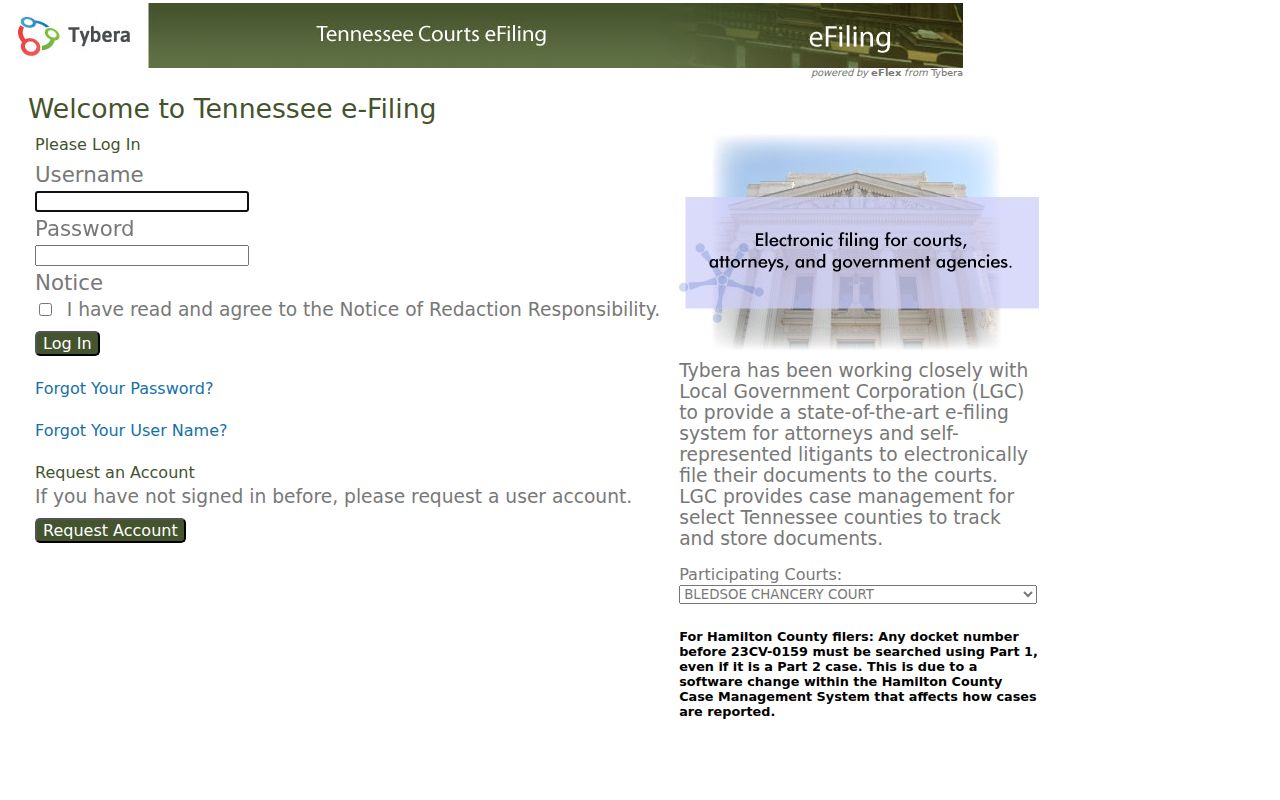 Hawkins County Chancery filing system
