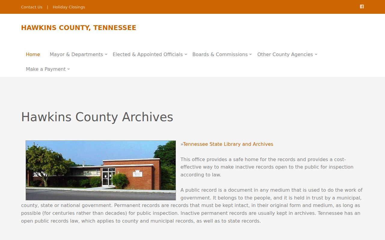 Hawkins County Archives historical court record holdings