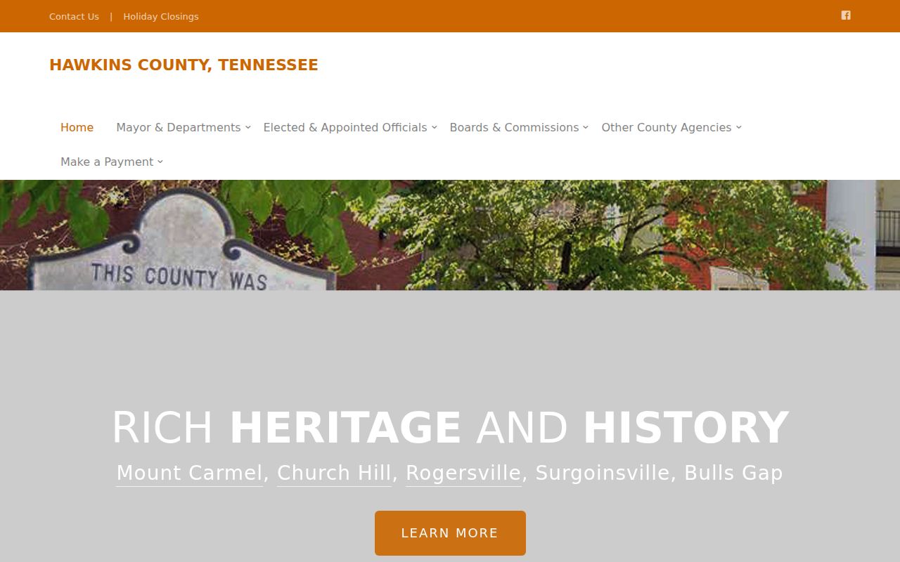 Official Hawkins County government home page and municipalities